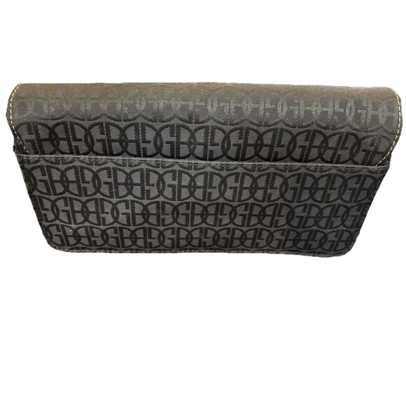 NWOT Giani Bernini Black Monogram Purse Handbag Faux Leather & Canvas 4” X 10” - Picture 4 of 13